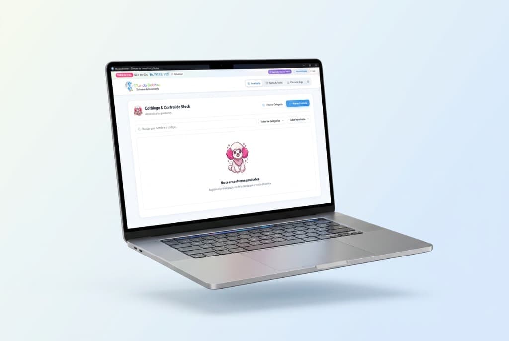 Mockup de Sistema de Inventario y Ventas